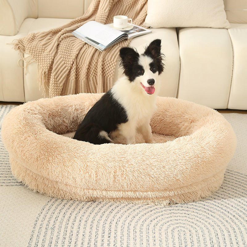 Fluffy-Donut Shaped Pet Bed | SMALL