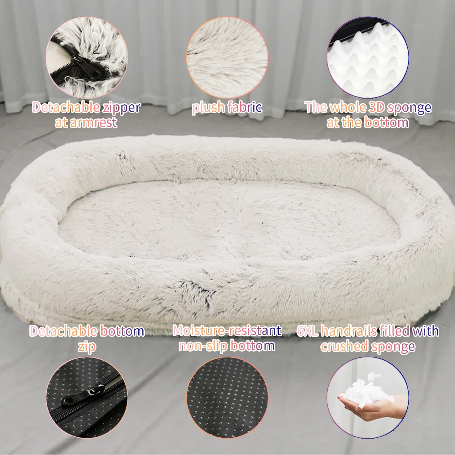 Fluffy-Donut Shaped Pet Bed | SMALL