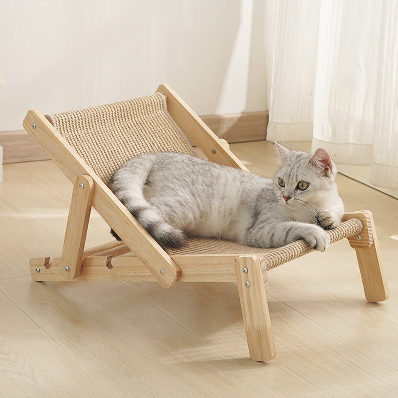 Adjustable Wooden Cat Lounge Chair